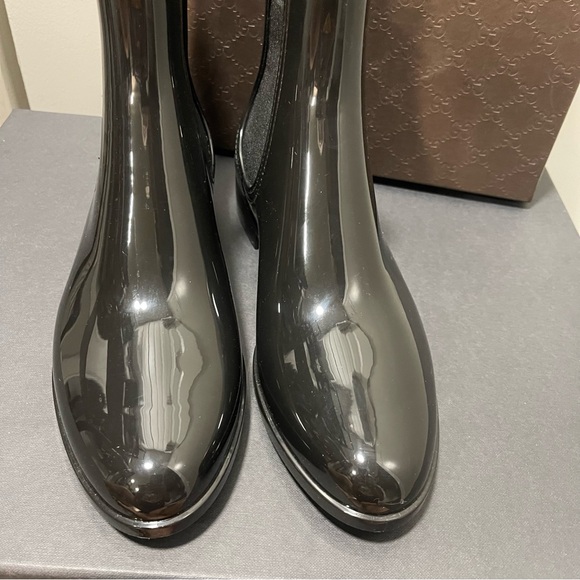 Gucci Chelsea Black Rubber Rain Boots/Booties Sz IT 39/US 9 - Picture 7 of 12